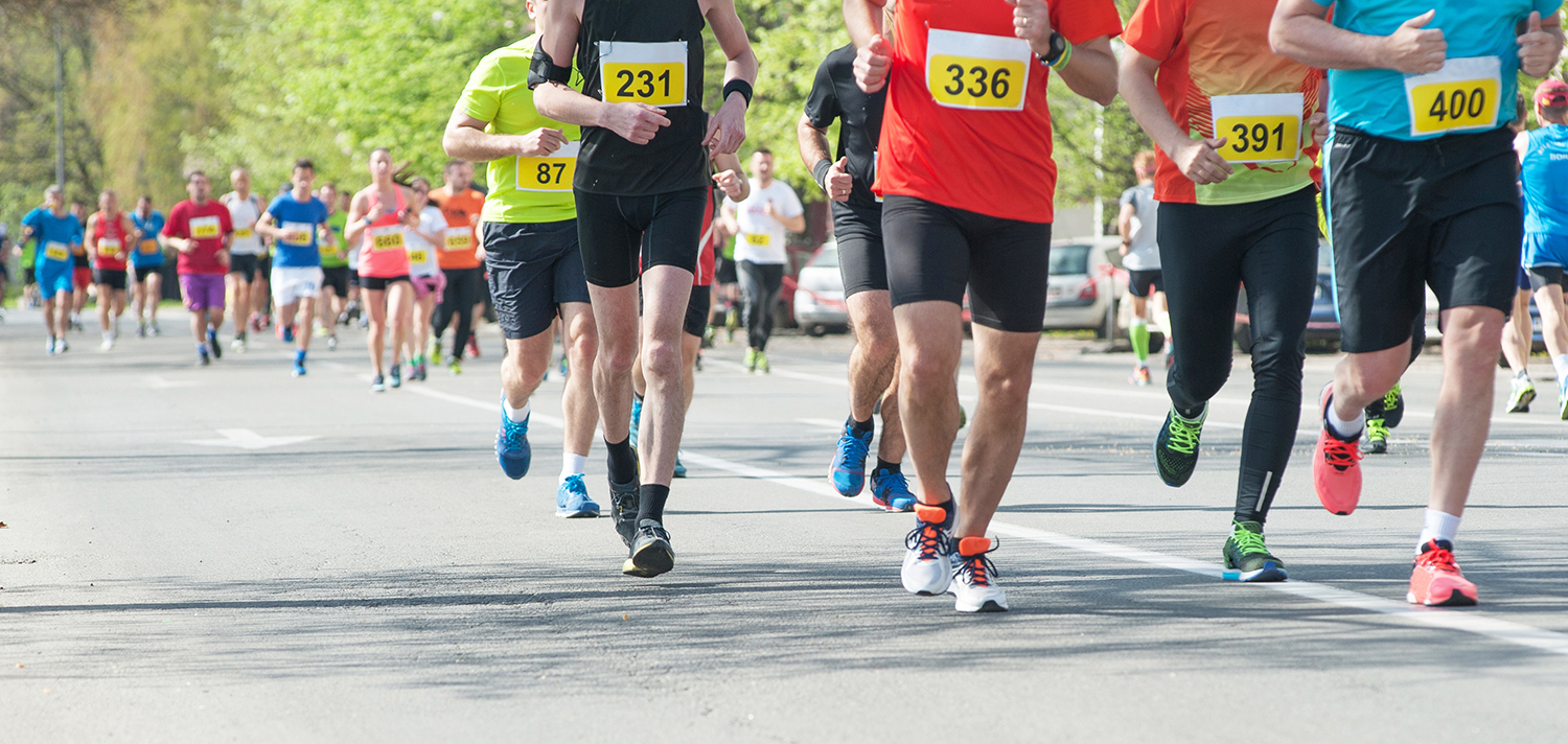 Runners participate in a fundraising run.